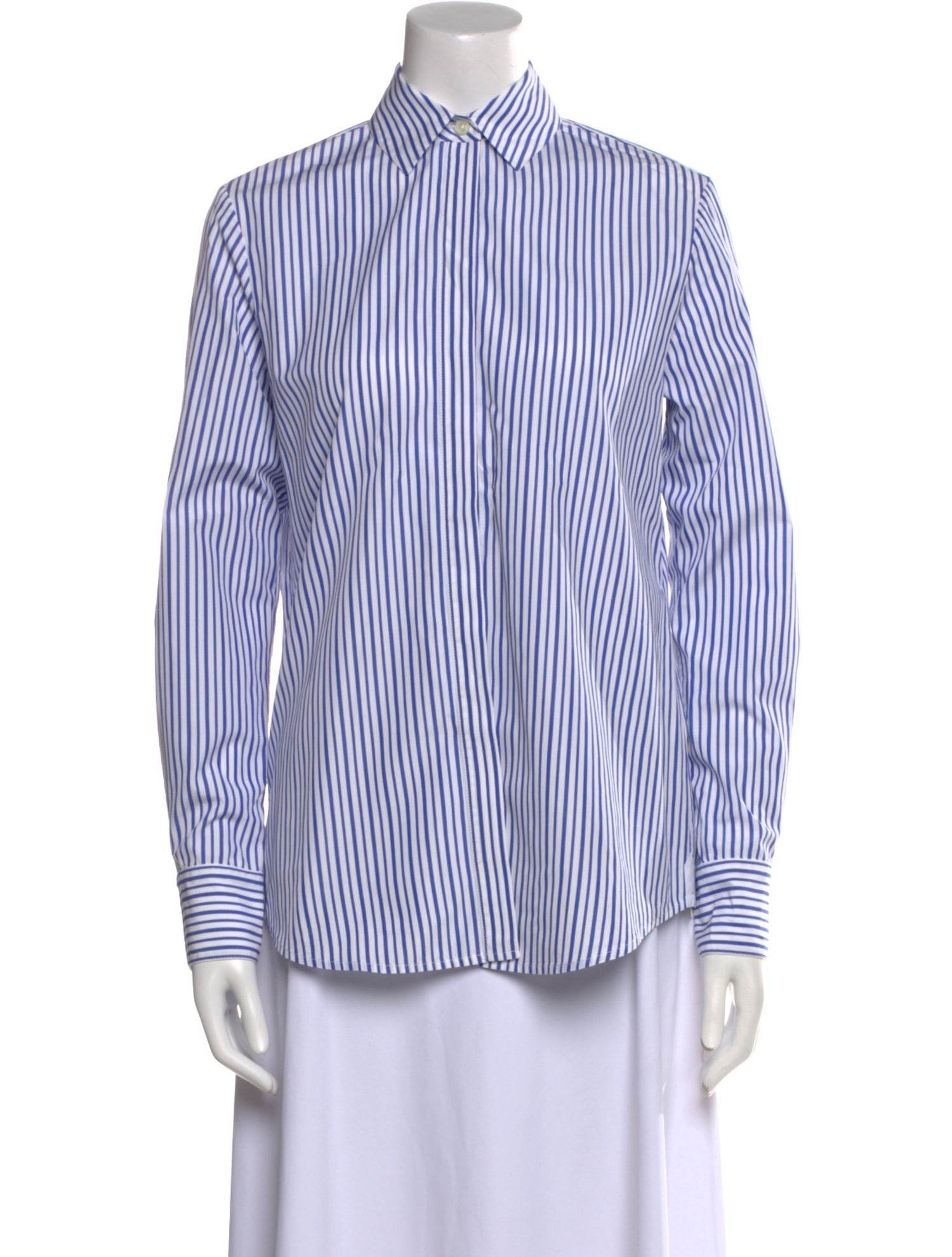 La Ligne Striped Long Sleeve Button-Up Top