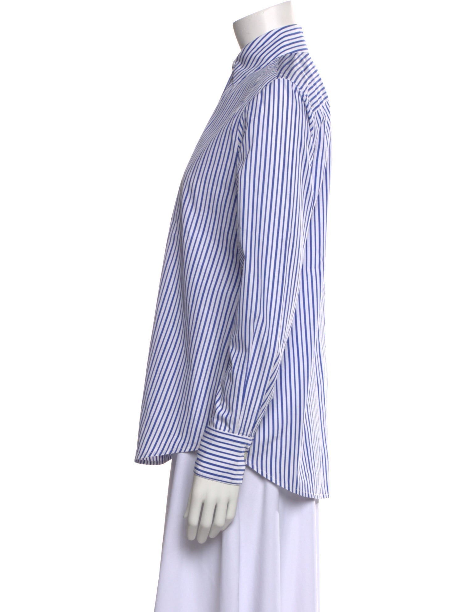 La Ligne Striped Long Sleeve Button-Up Top