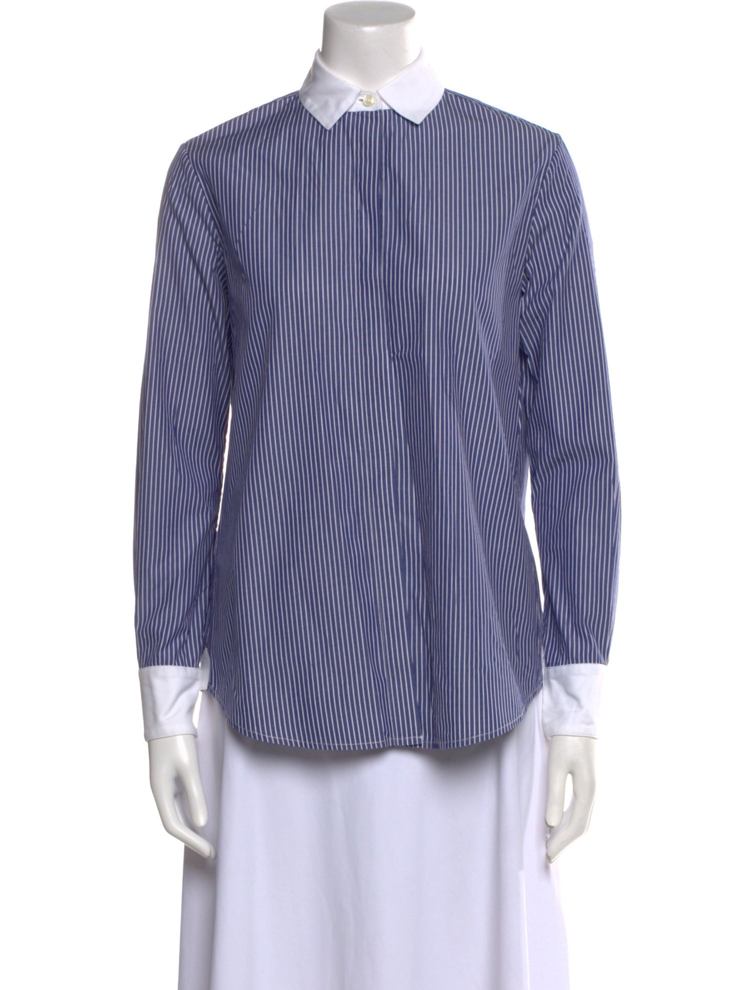 La Ligne Striped Long Sleeve Button-Up Top