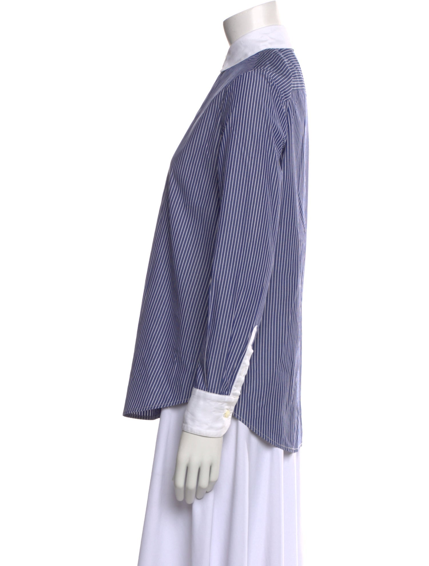 La Ligne Striped Long Sleeve Button-Up Top