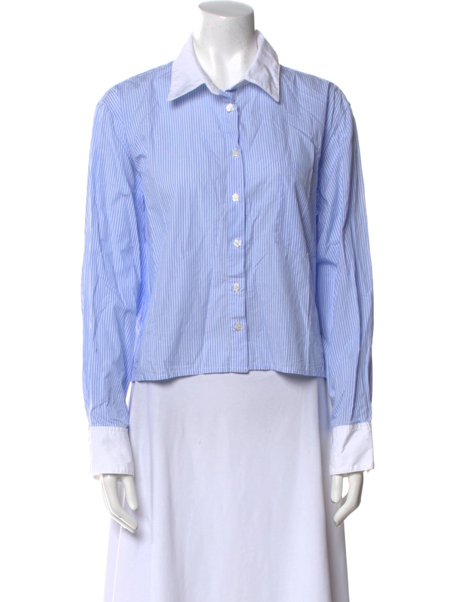 La Ligne Striped Long Sleeve Button-Up Top