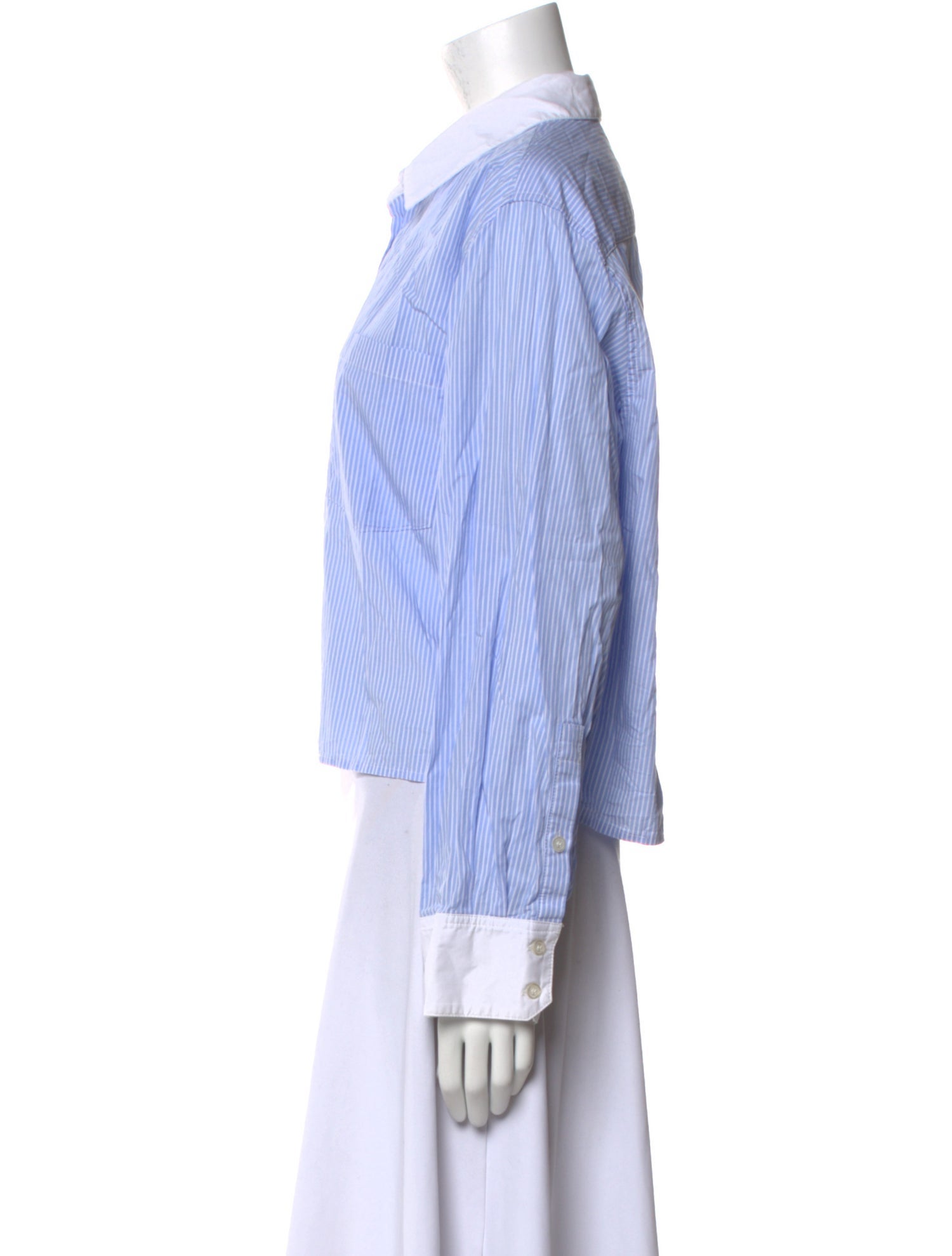 La Ligne Striped Long Sleeve Button-Up Top