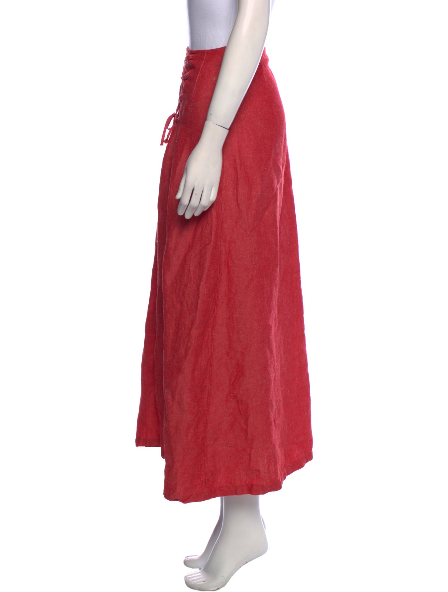 La Ligne Linen Midi Length Skirt