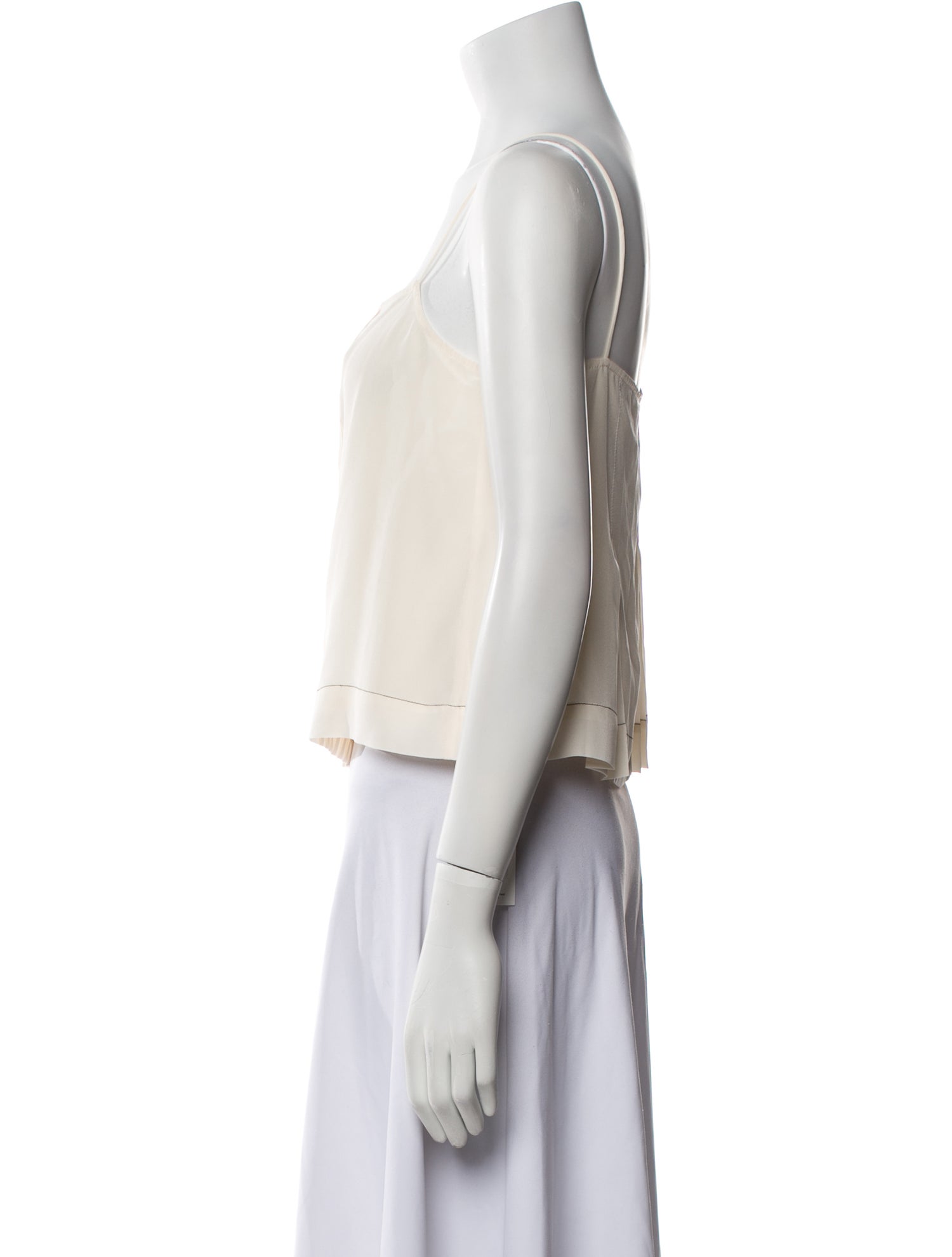 La Ligne Silk Square Neckline Crop Top