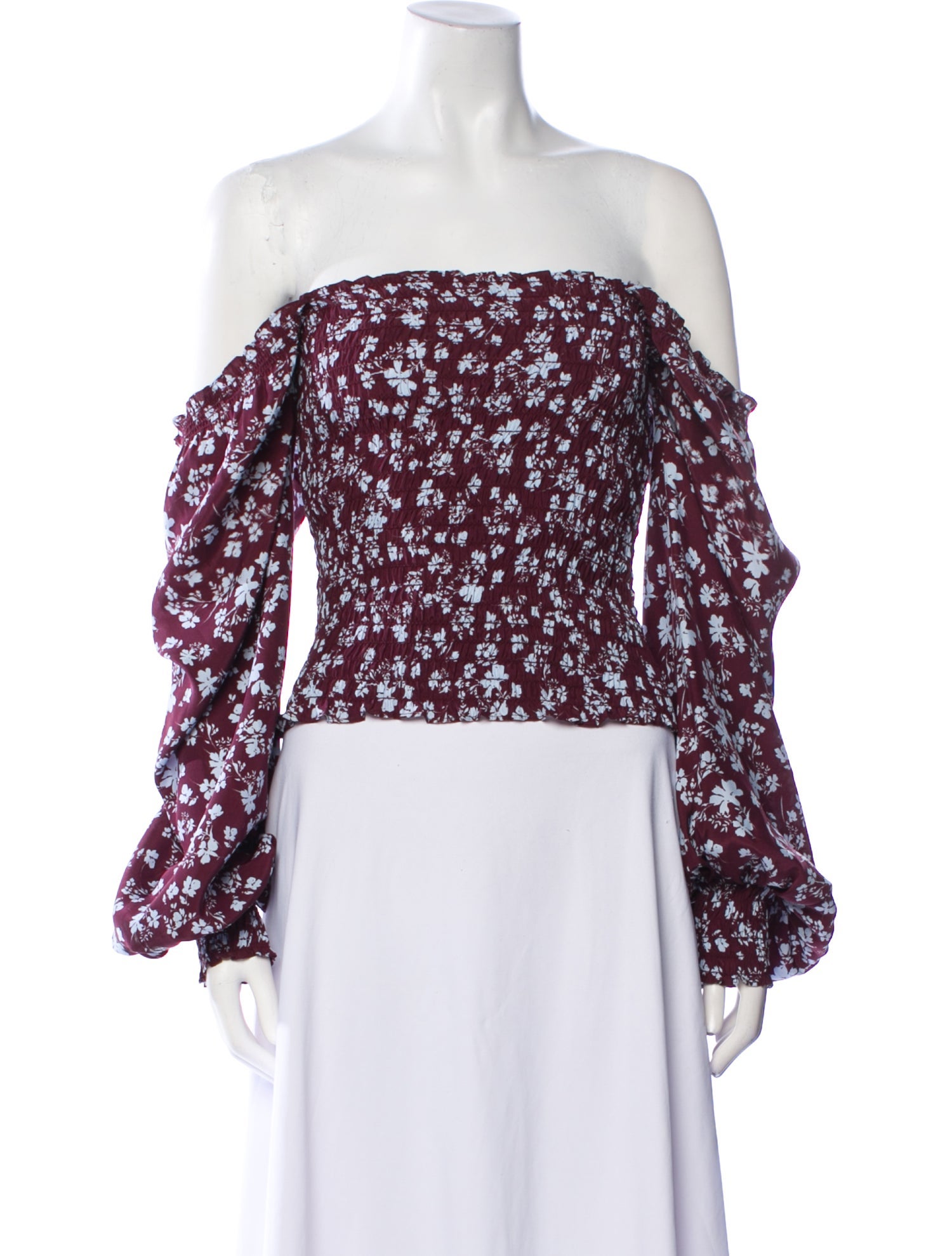 La Ligne Silk Floral Print Crop Top