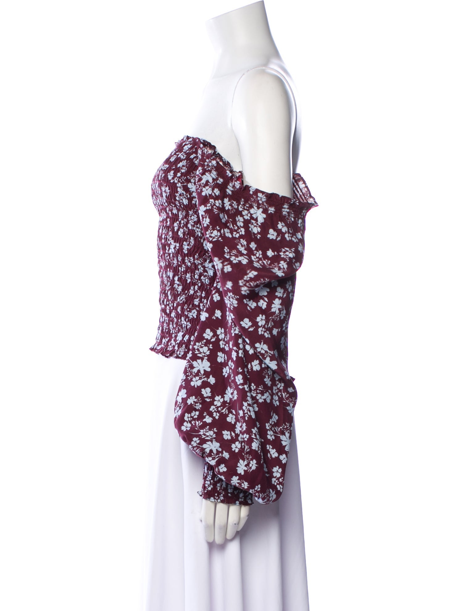 La Ligne Silk Floral Print Crop Top