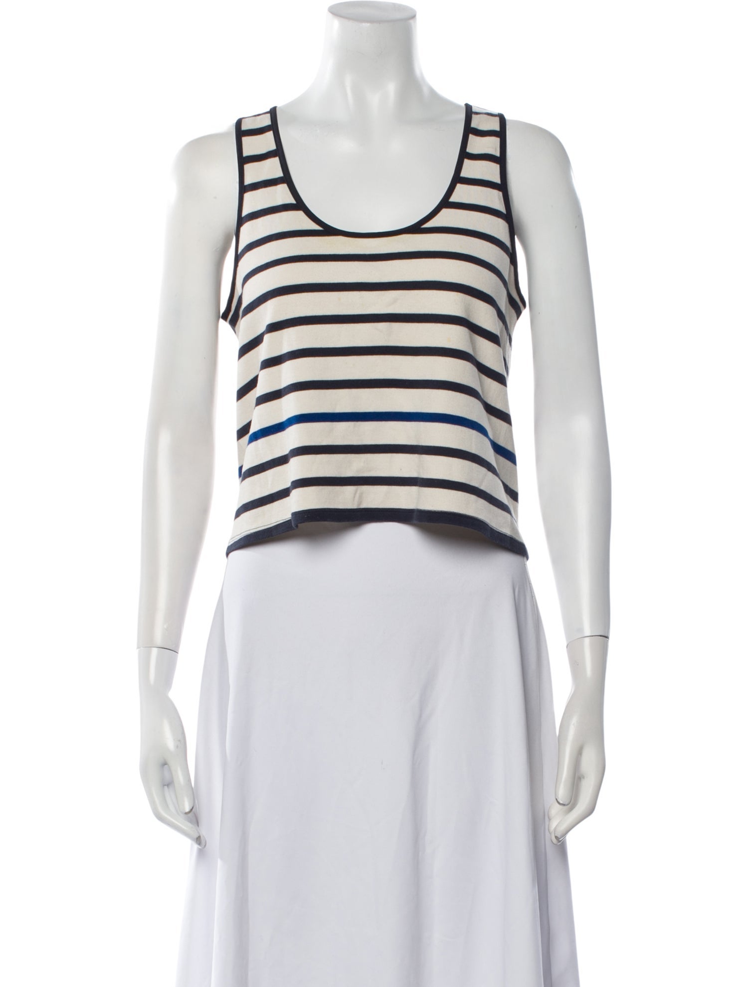 La Ligne Striped Scoop Neck Crop Top