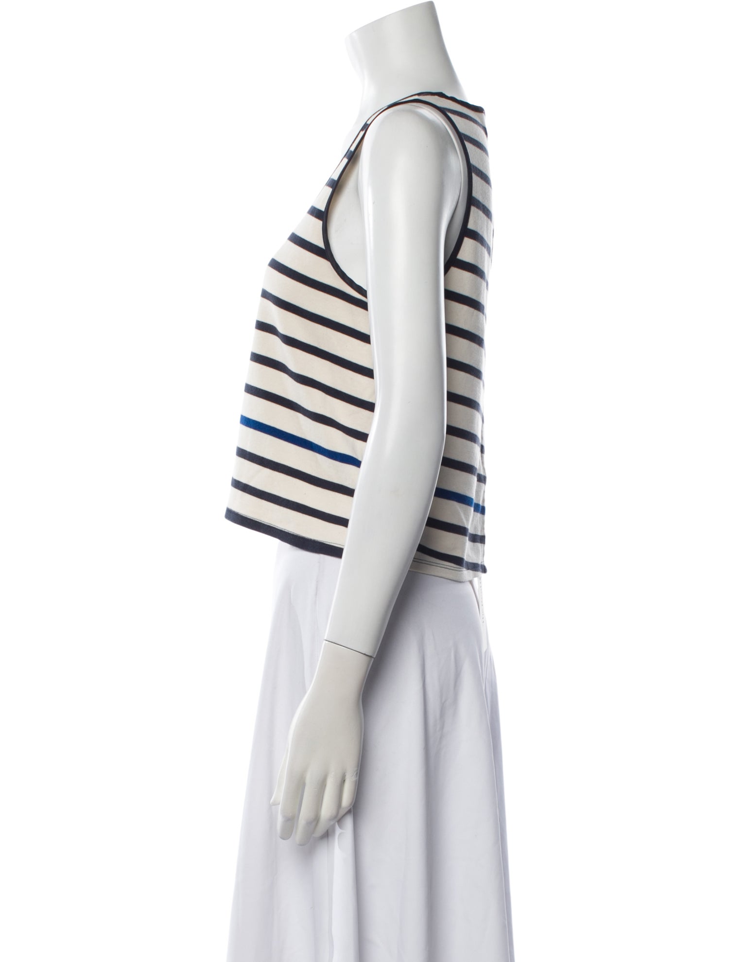 La Ligne Striped Scoop Neck Crop Top