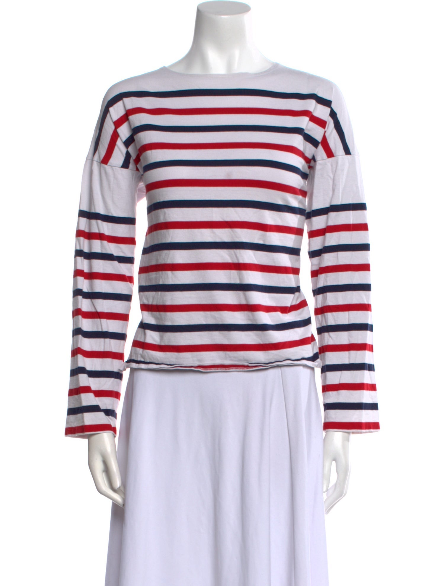 La Ligne Striped Bateau Neckline Top