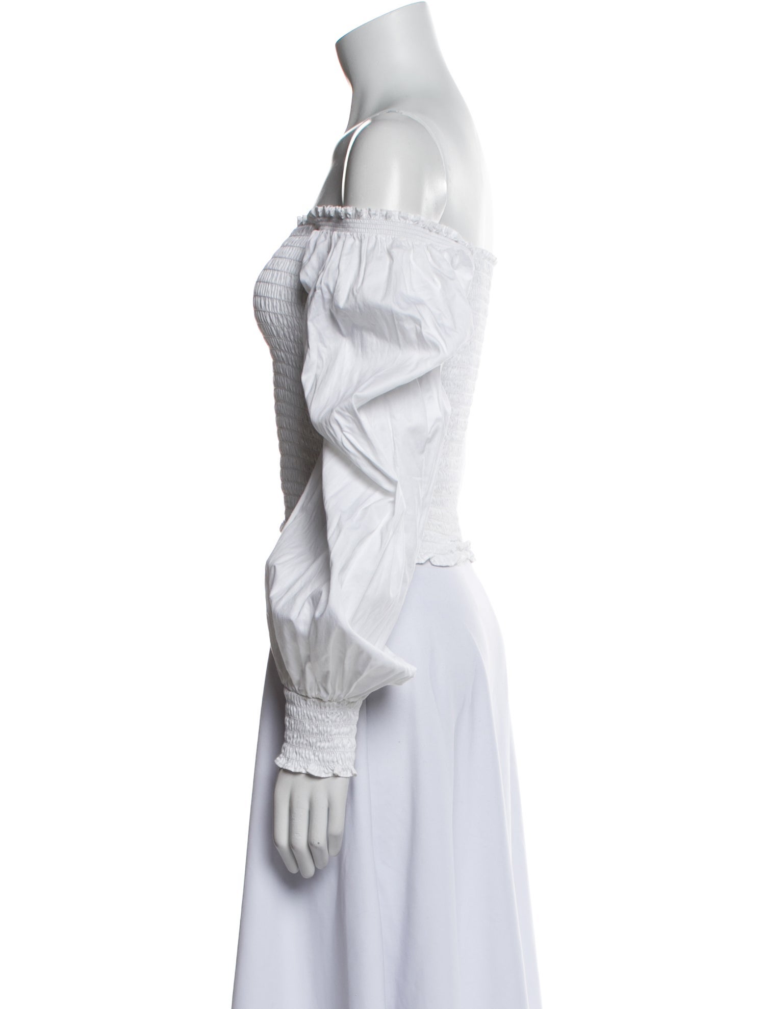 La Ligne Off-The-Shoulder Long Sleeve Crop Top