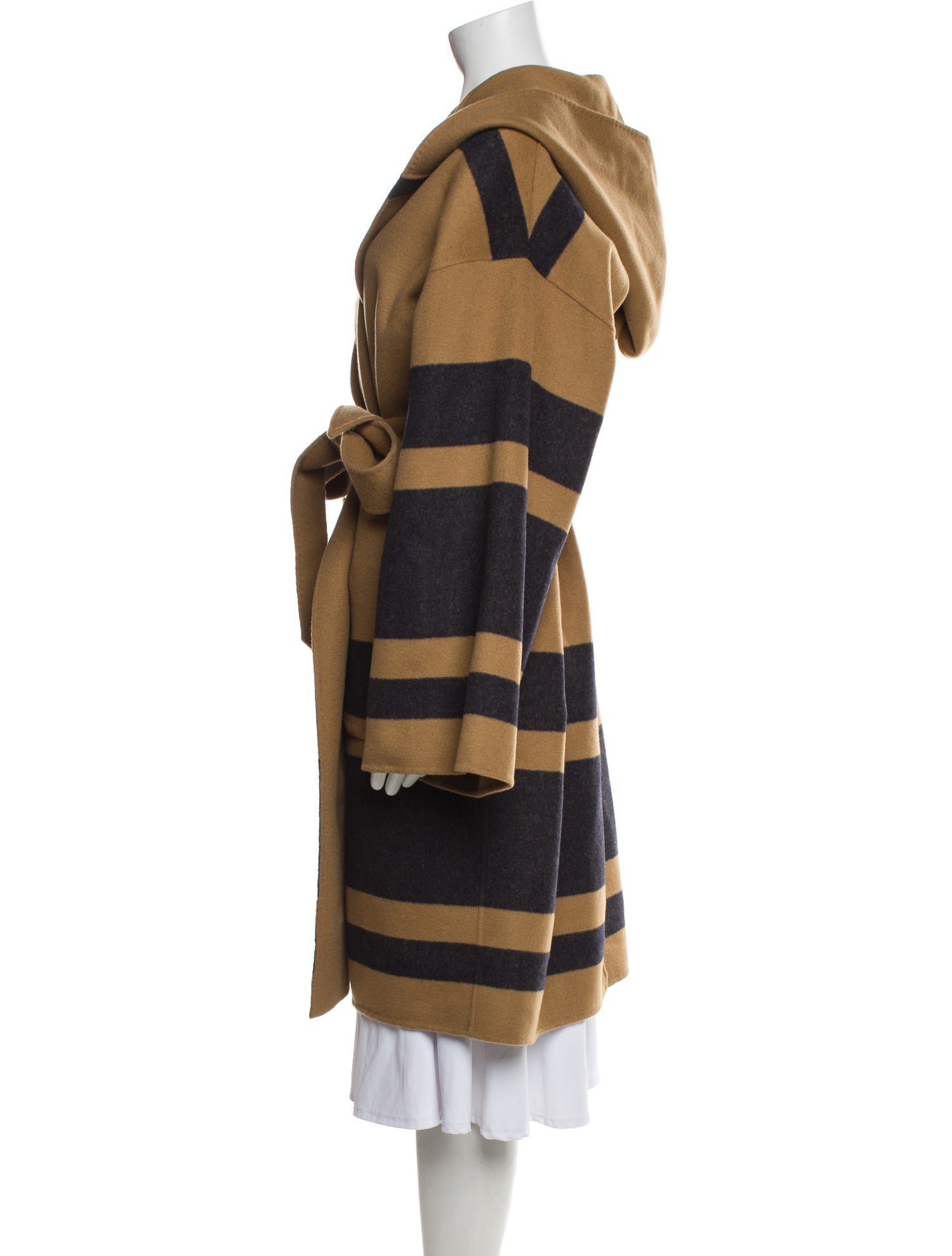 La Ligne Wool Striped Trench Coat