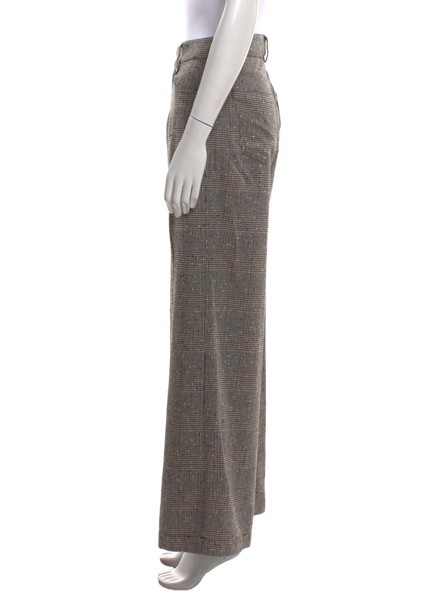 La Ligne Plaid Print Wide Leg Pants