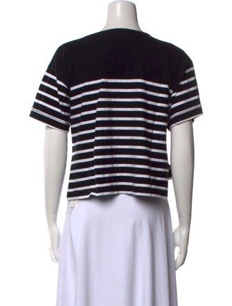 La Ligne Striped Scoop Neck Crop Top