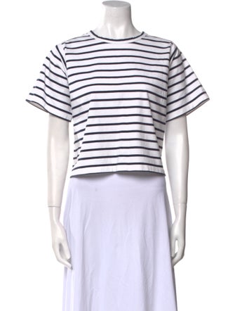 La Ligne Striped Crew Neck Crop Top