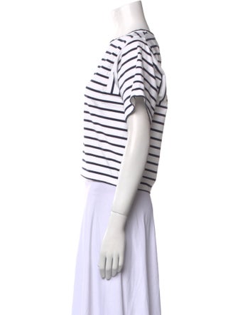 La Ligne Striped Crew Neck Crop Top