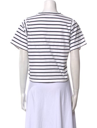 La Ligne Striped Crew Neck Crop Top