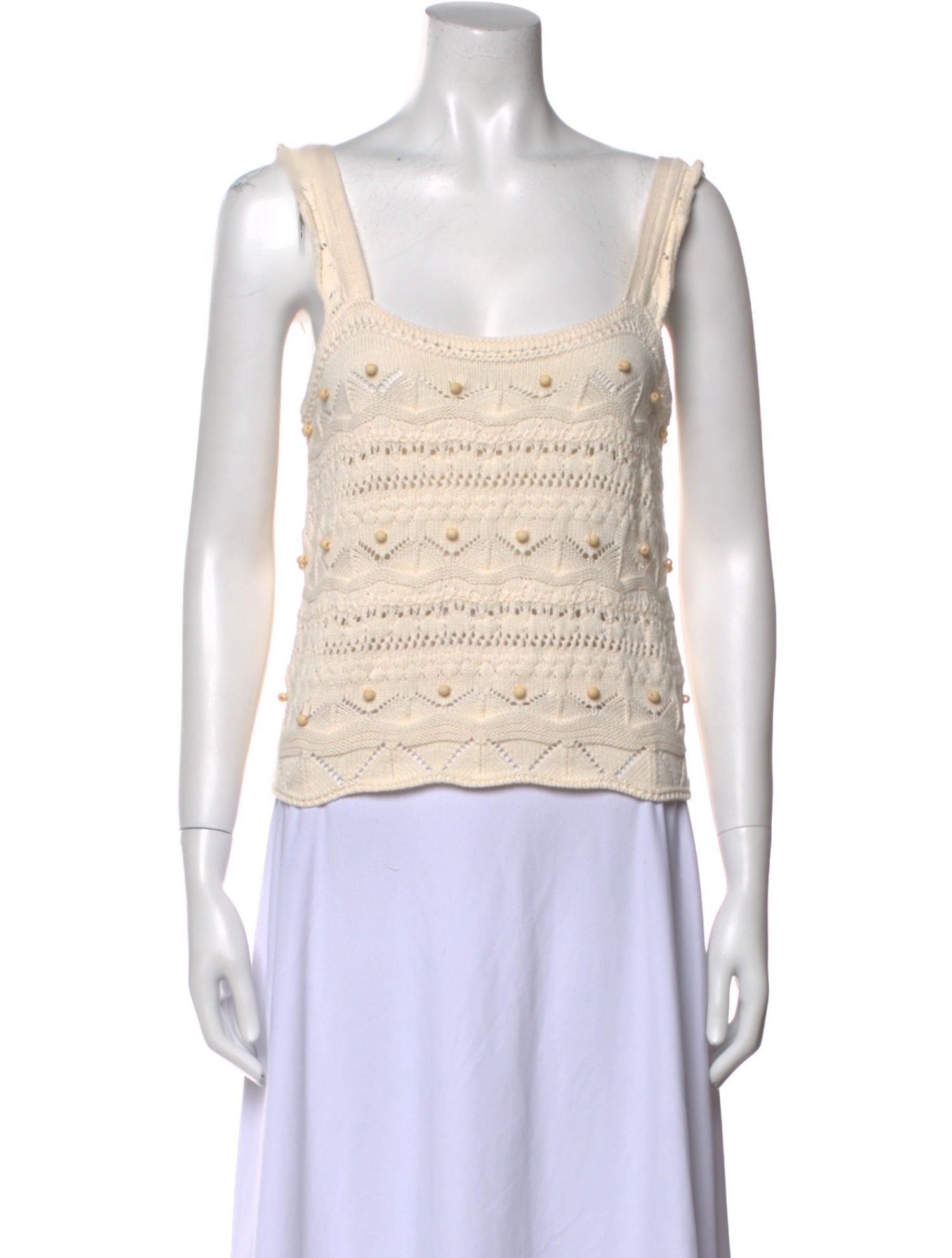 La Ligne Square Neckline Sleeveless Crop Top