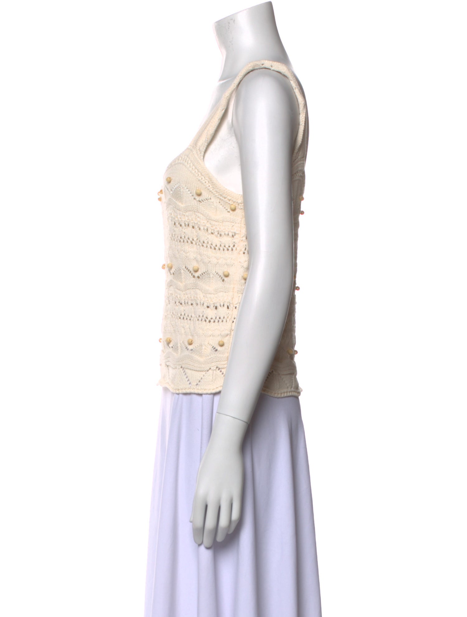 La Ligne Square Neckline Sleeveless Crop Top