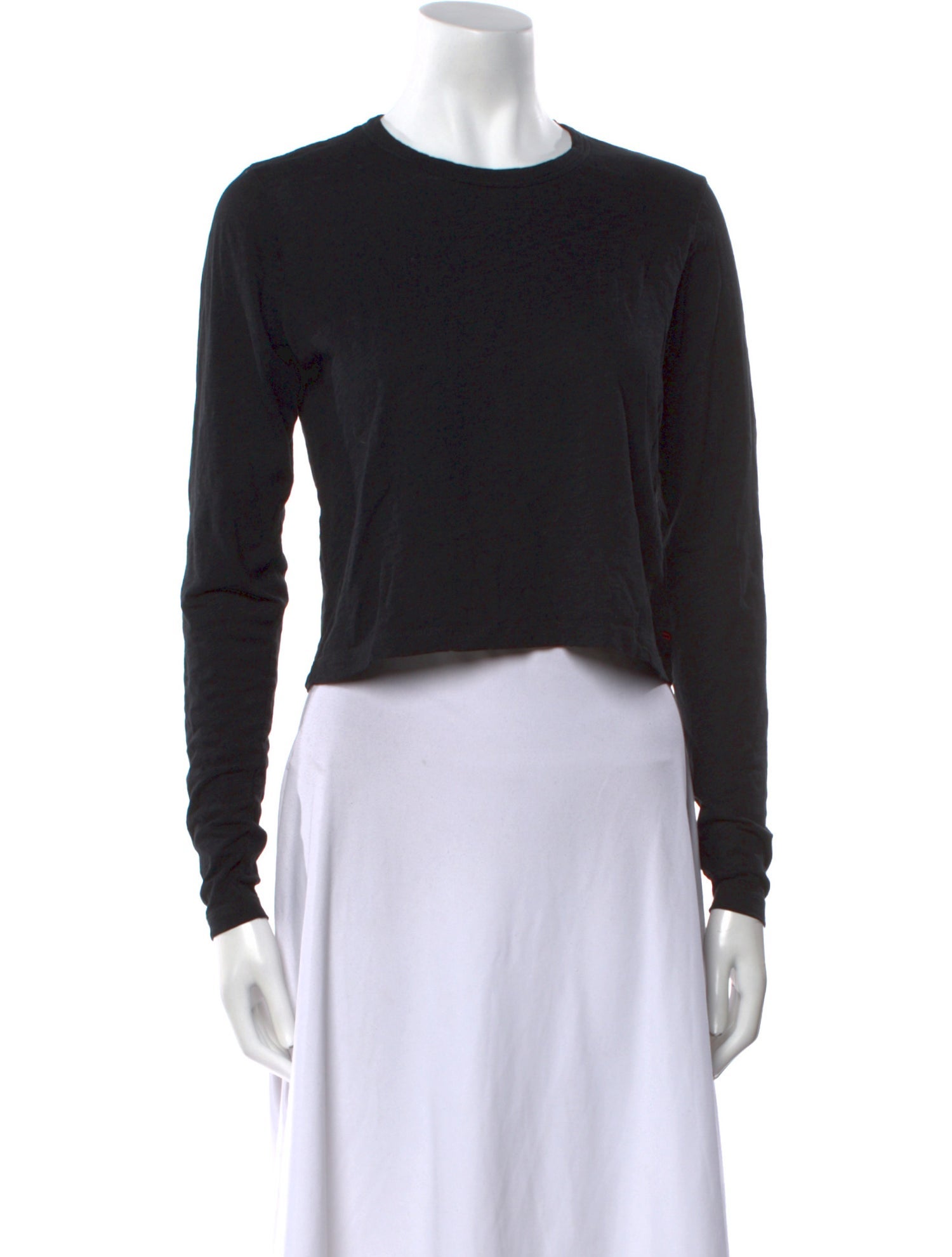 La Ligne Crew Neck Long Sleeve Crop Top