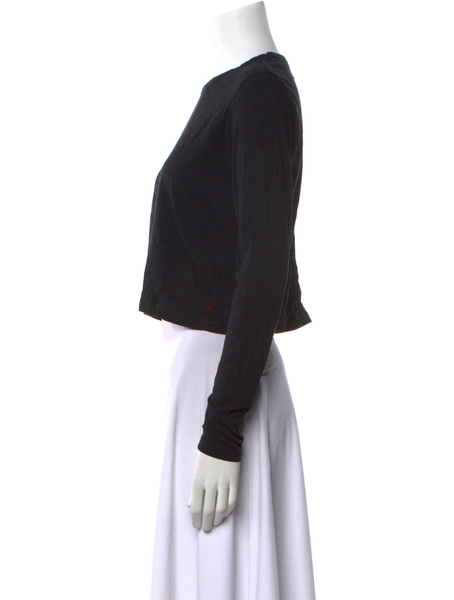 La Ligne Crew Neck Long Sleeve Crop Top