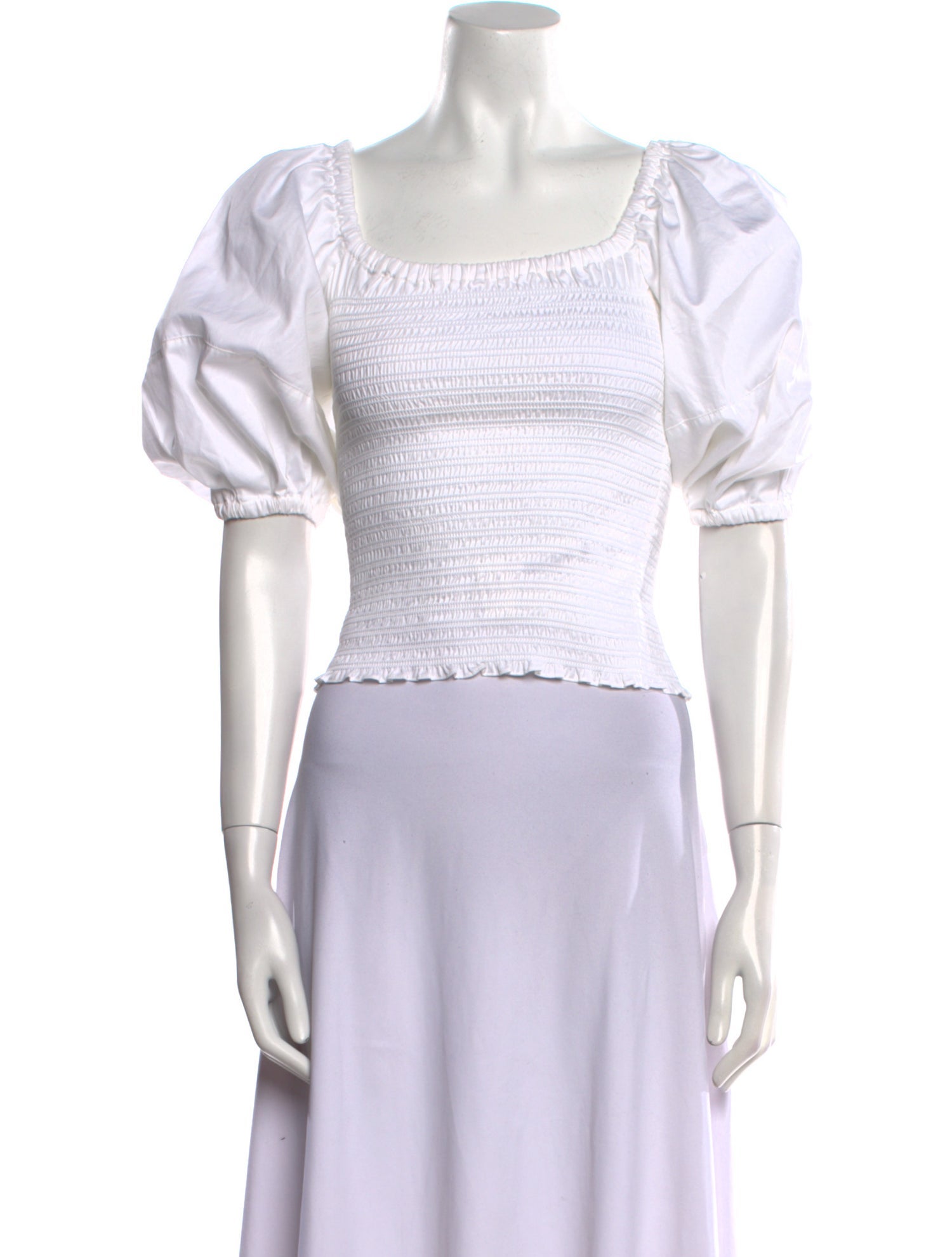 La Ligne Square Neckline Short Sleeve Crop Top