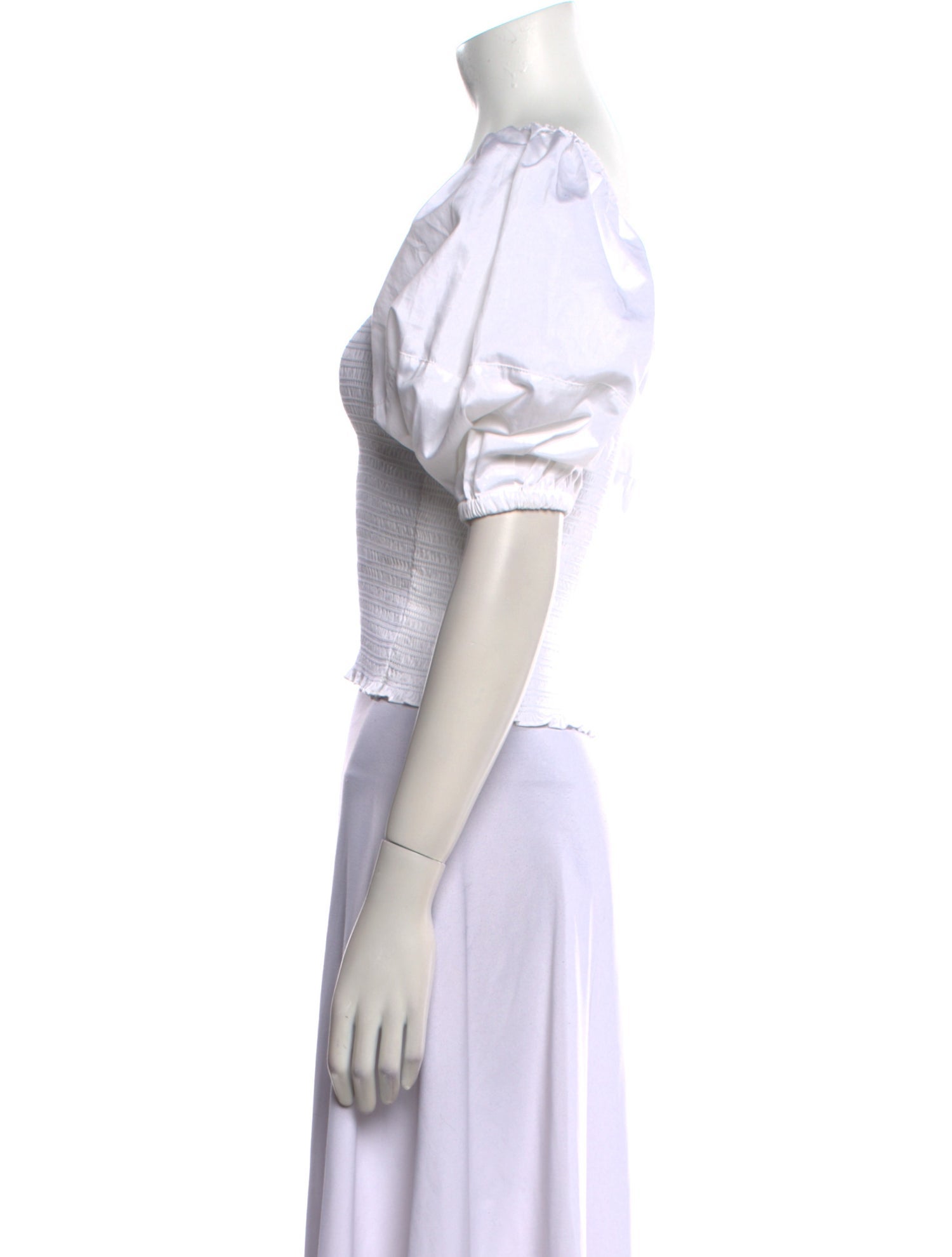 La Ligne Square Neckline Short Sleeve Crop Top