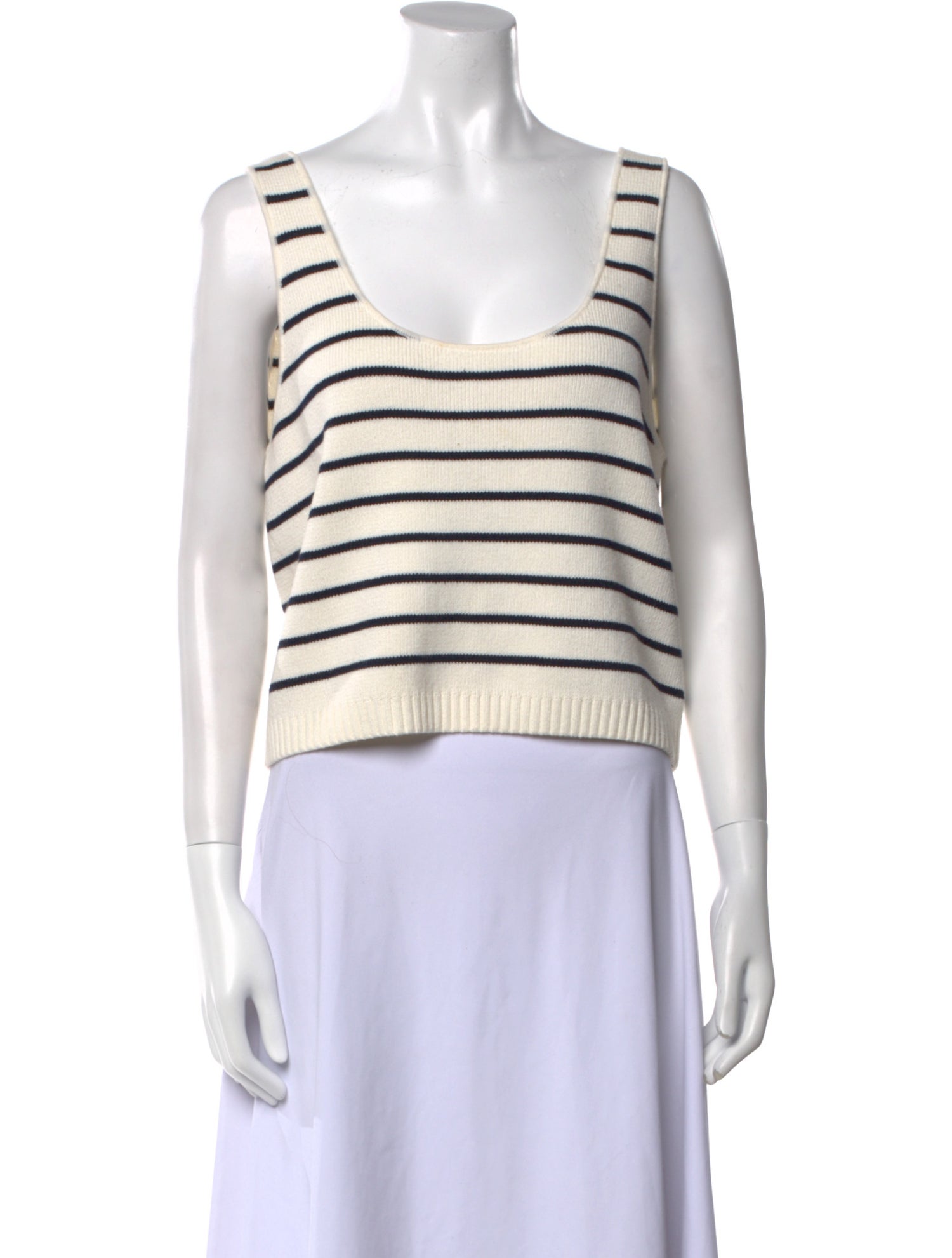 La Ligne Striped Scoop Neck Crop Top