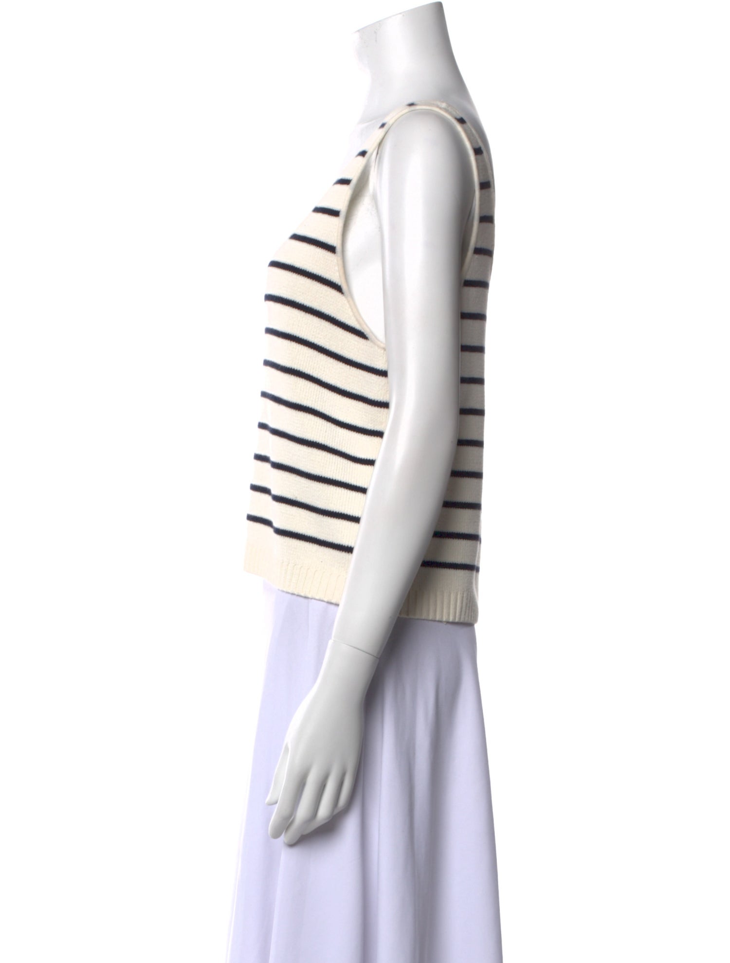 La Ligne Striped Scoop Neck Crop Top