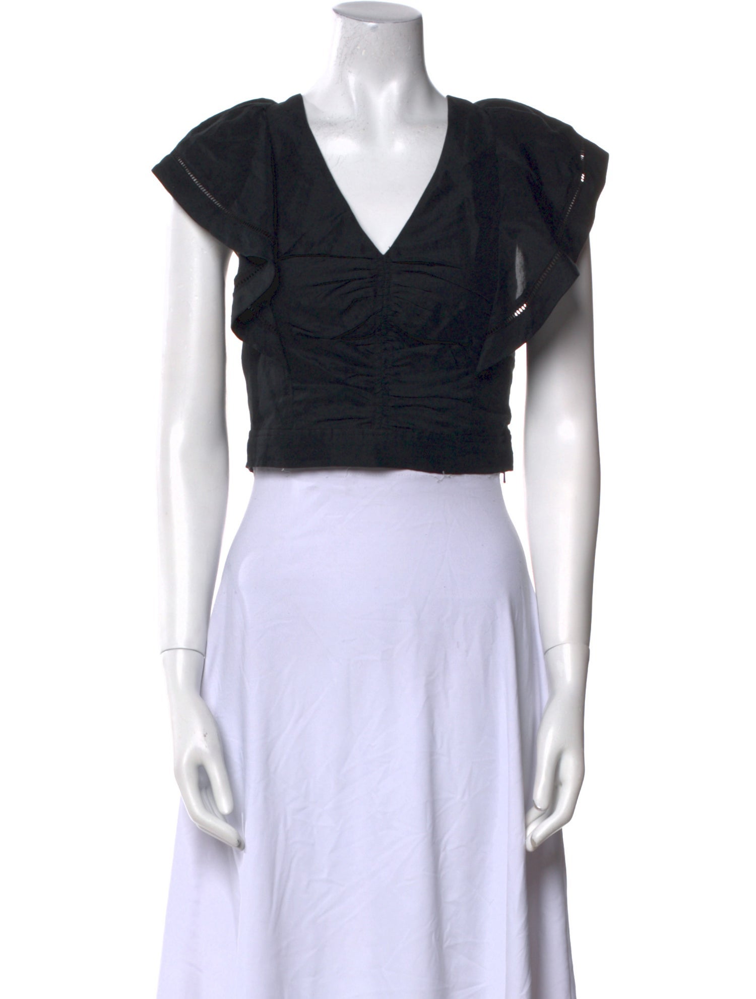 La Ligne V-Neck Short Sleeve Crop Top