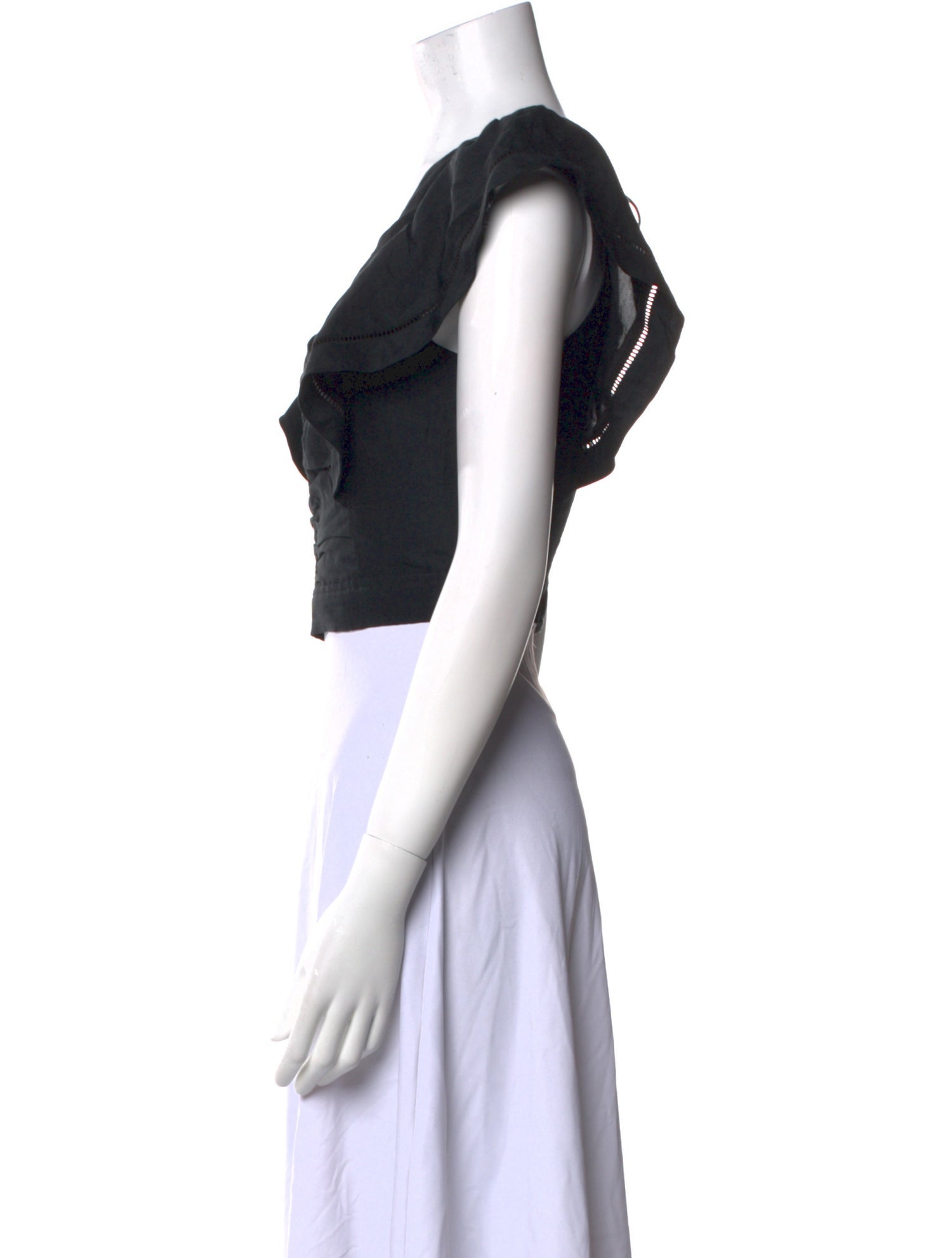 La Ligne V-Neck Short Sleeve Crop Top