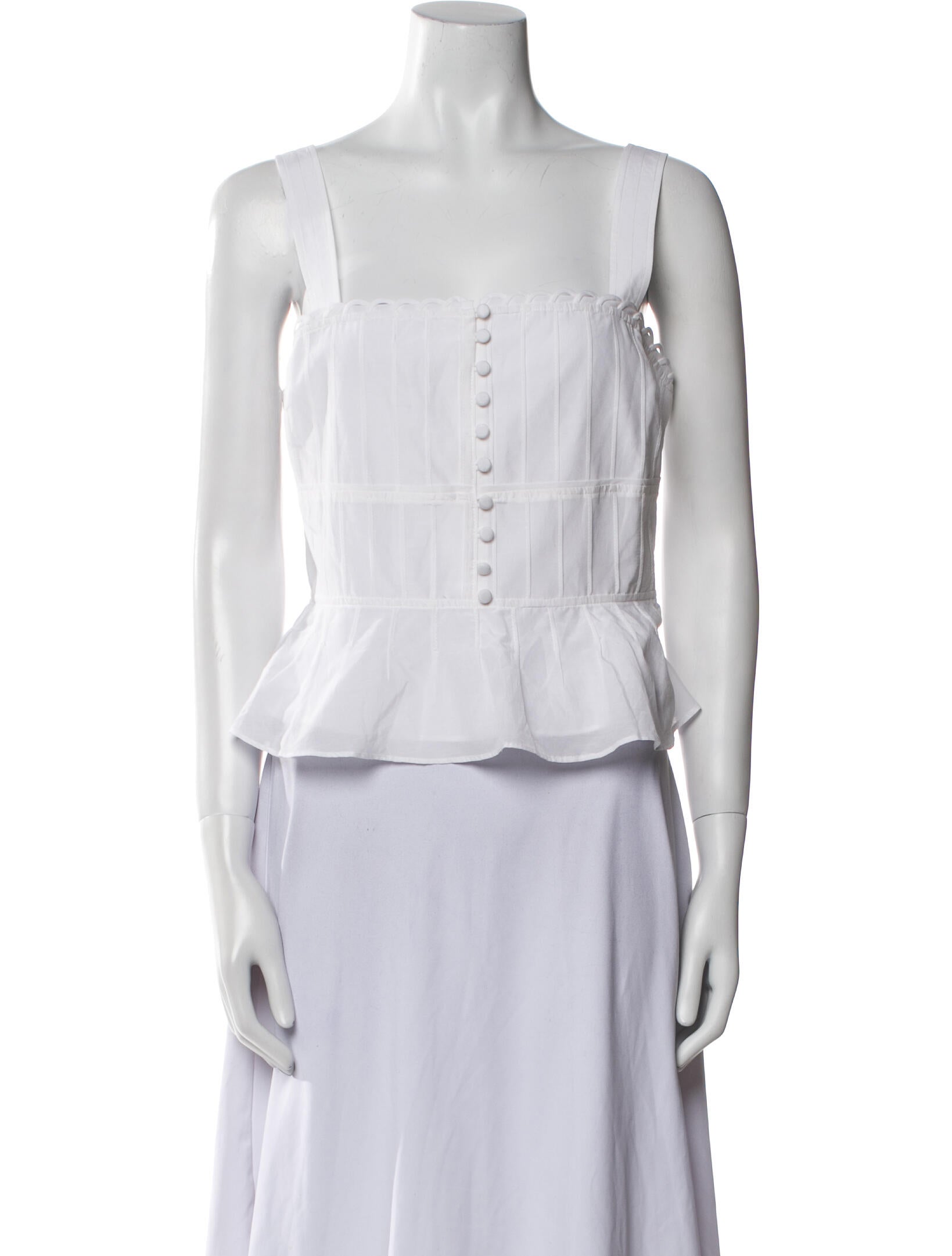 La Ligne Square Neckline Sleeveless Crop Top