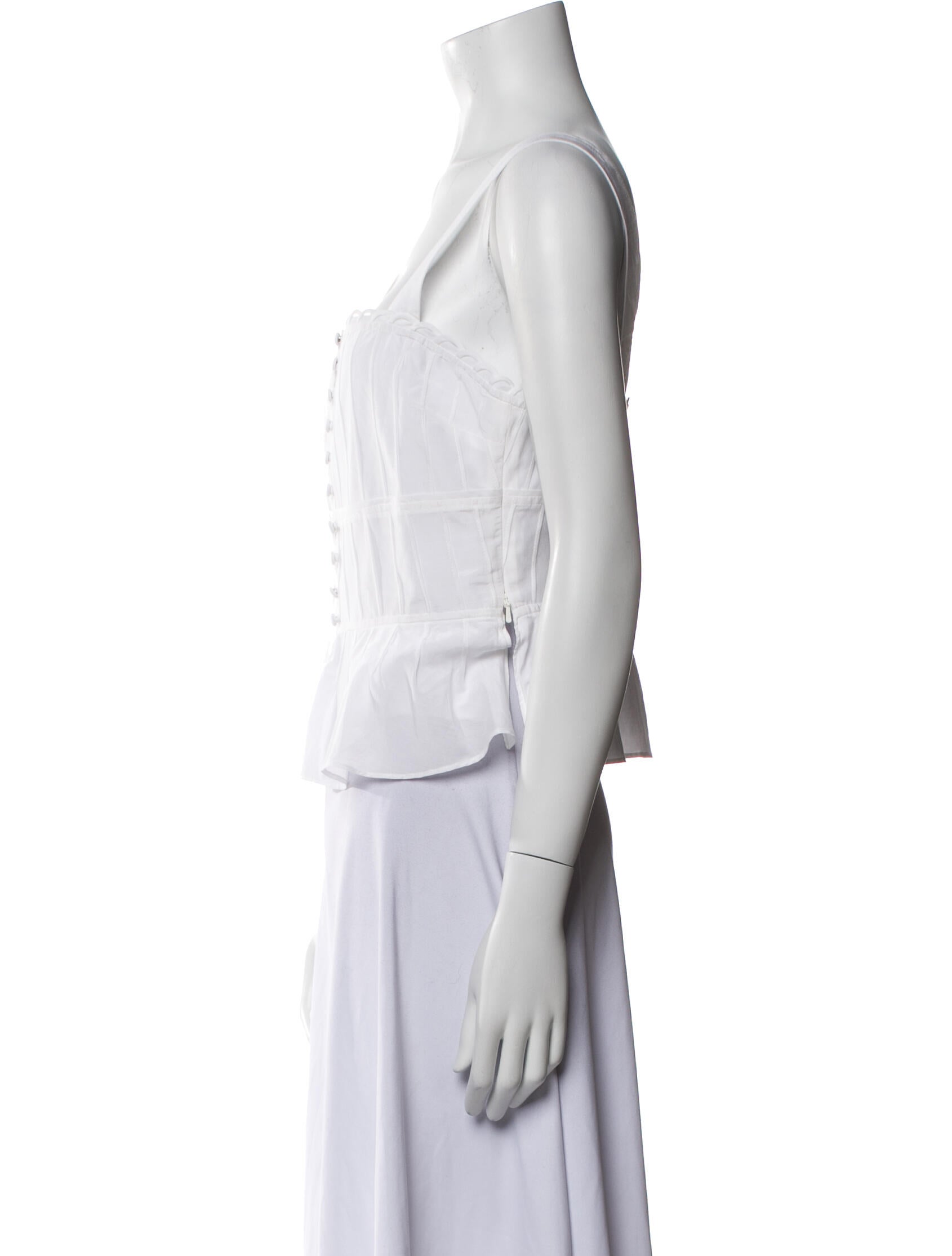 La Ligne Square Neckline Sleeveless Crop Top