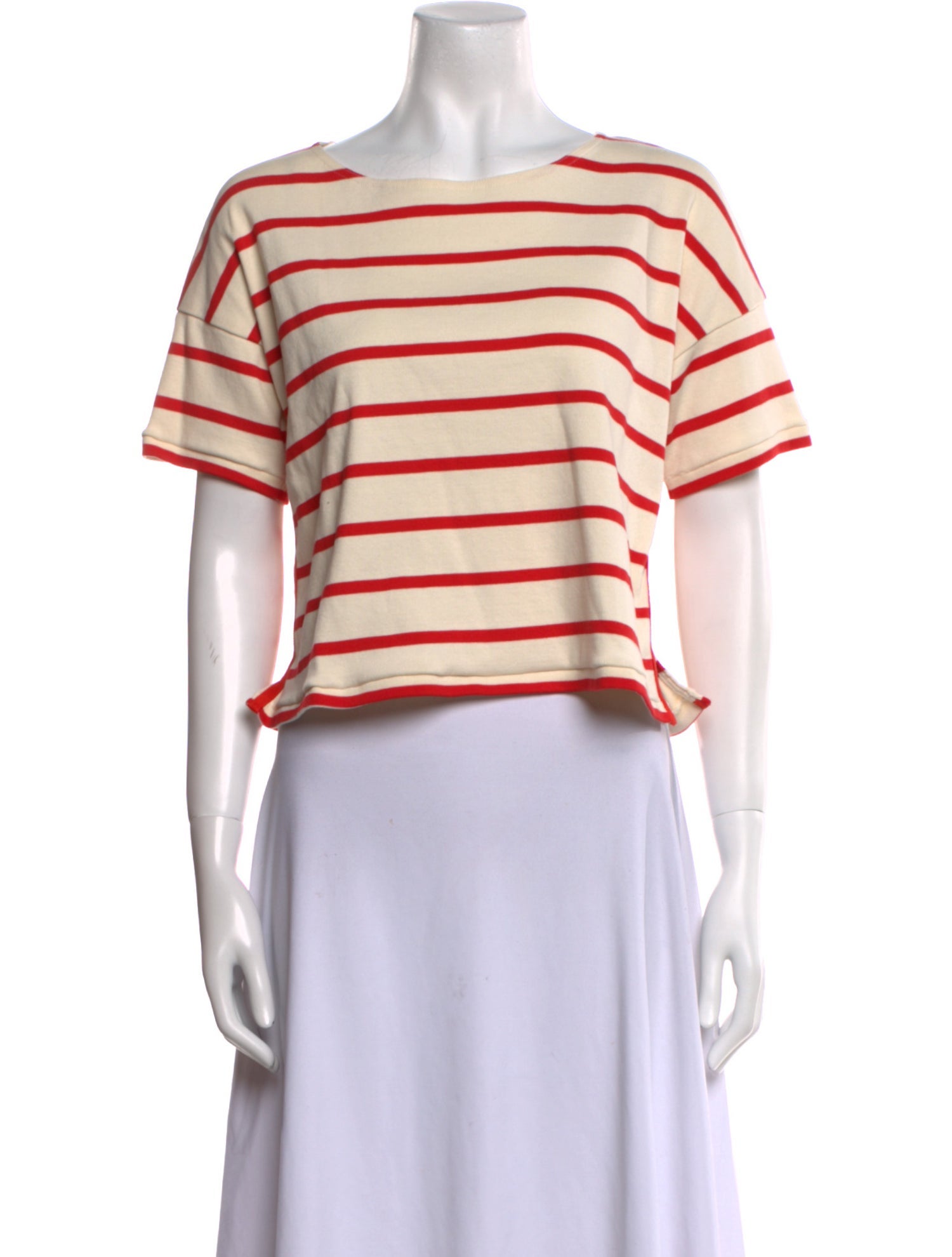 La Ligne Striped Scoop Neck Crop Top