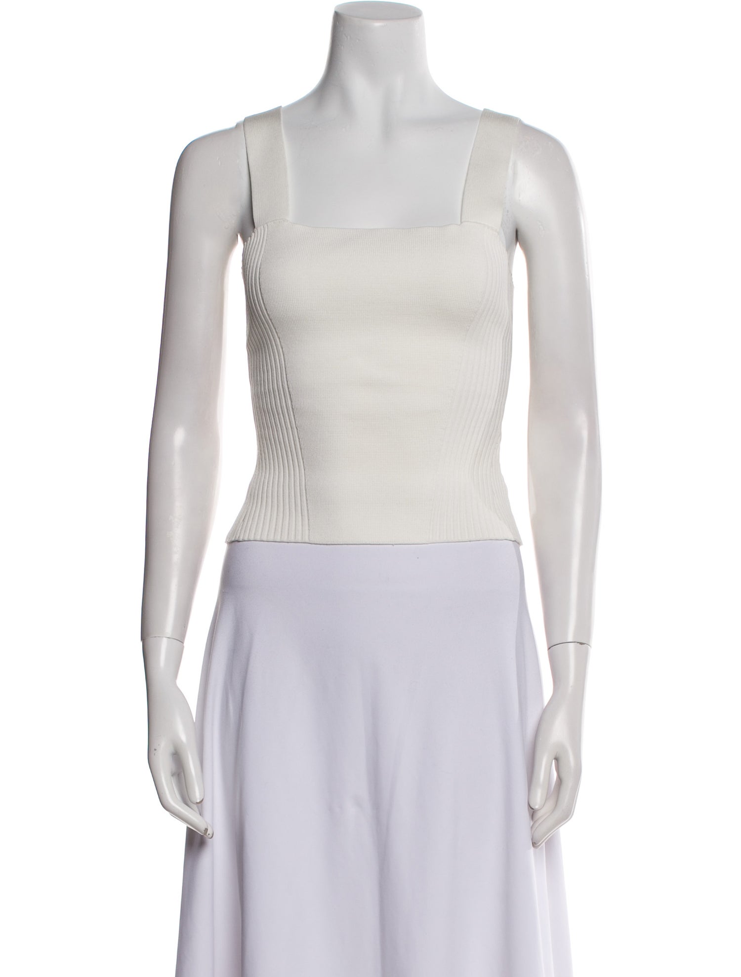 La Ligne Square Neckline Sleeveless Crop Top