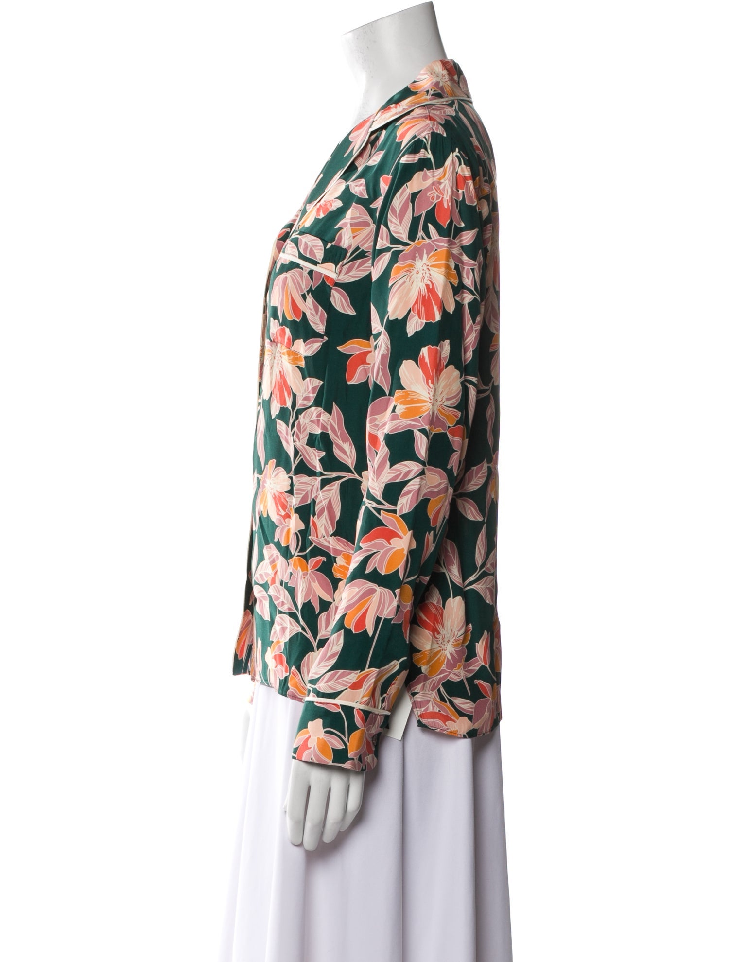 La Ligne Silk Floral Print Pajamas