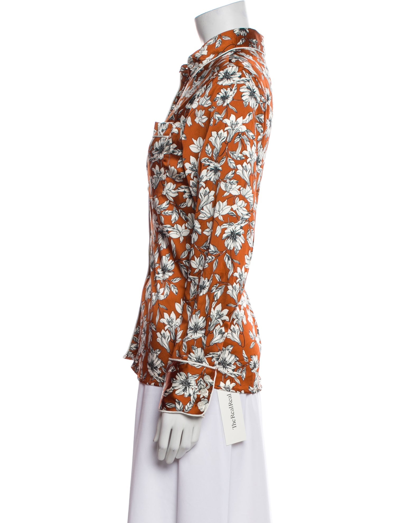 La Ligne Printed Long Sleeve Button-Up Top w/ Tags