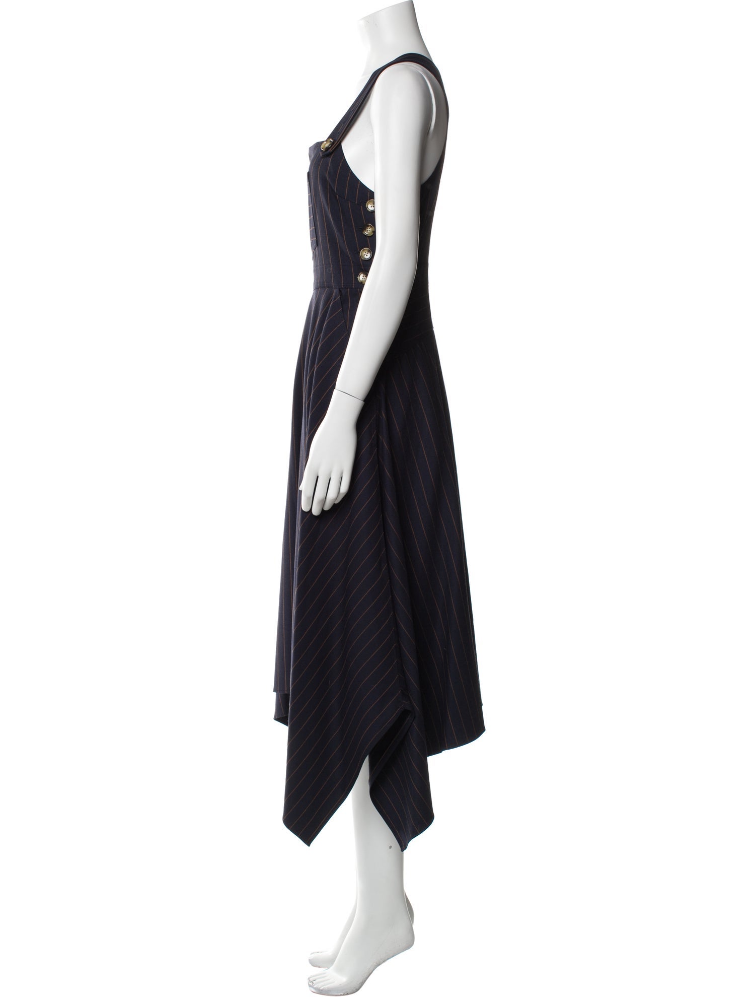 La Ligne Striped Midi Length Dress