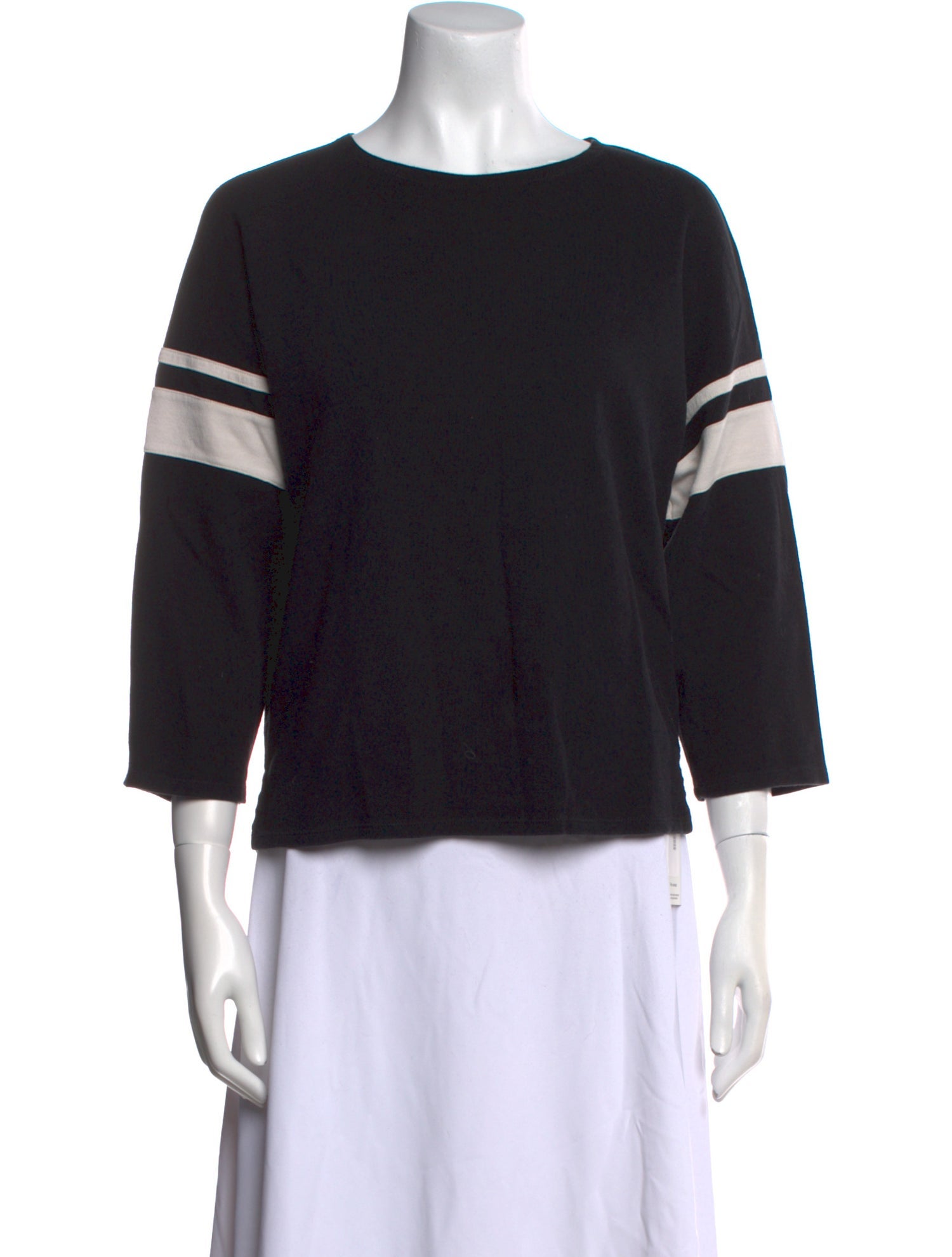 La Ligne Colorblock Pattern Scoop Neck Top