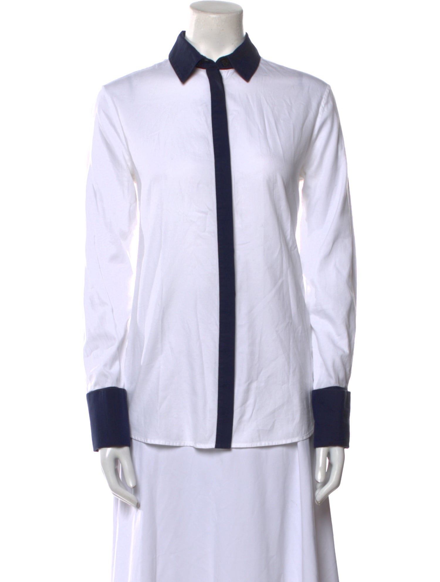 La Ligne Colorblock Pattern Long Sleeve Button-Up Top