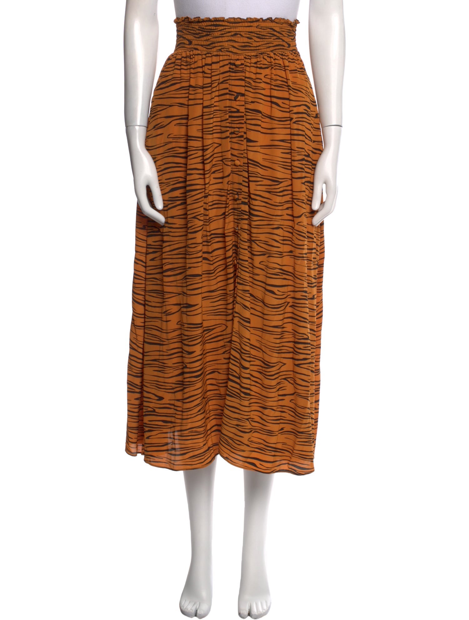 La Ligne Animal Print Midi Length Skirt