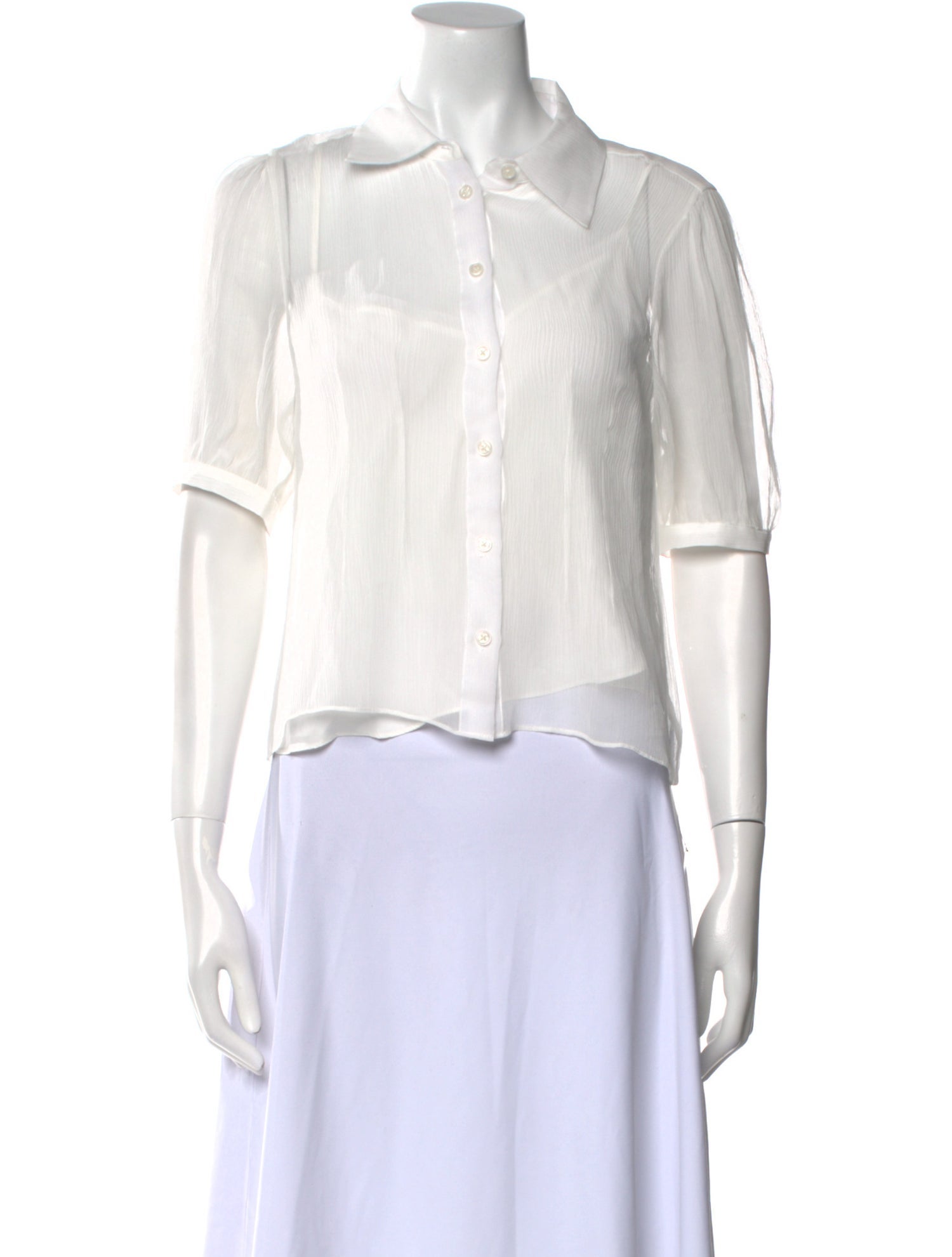 La Ligne Silk Short Sleeve Crop Top