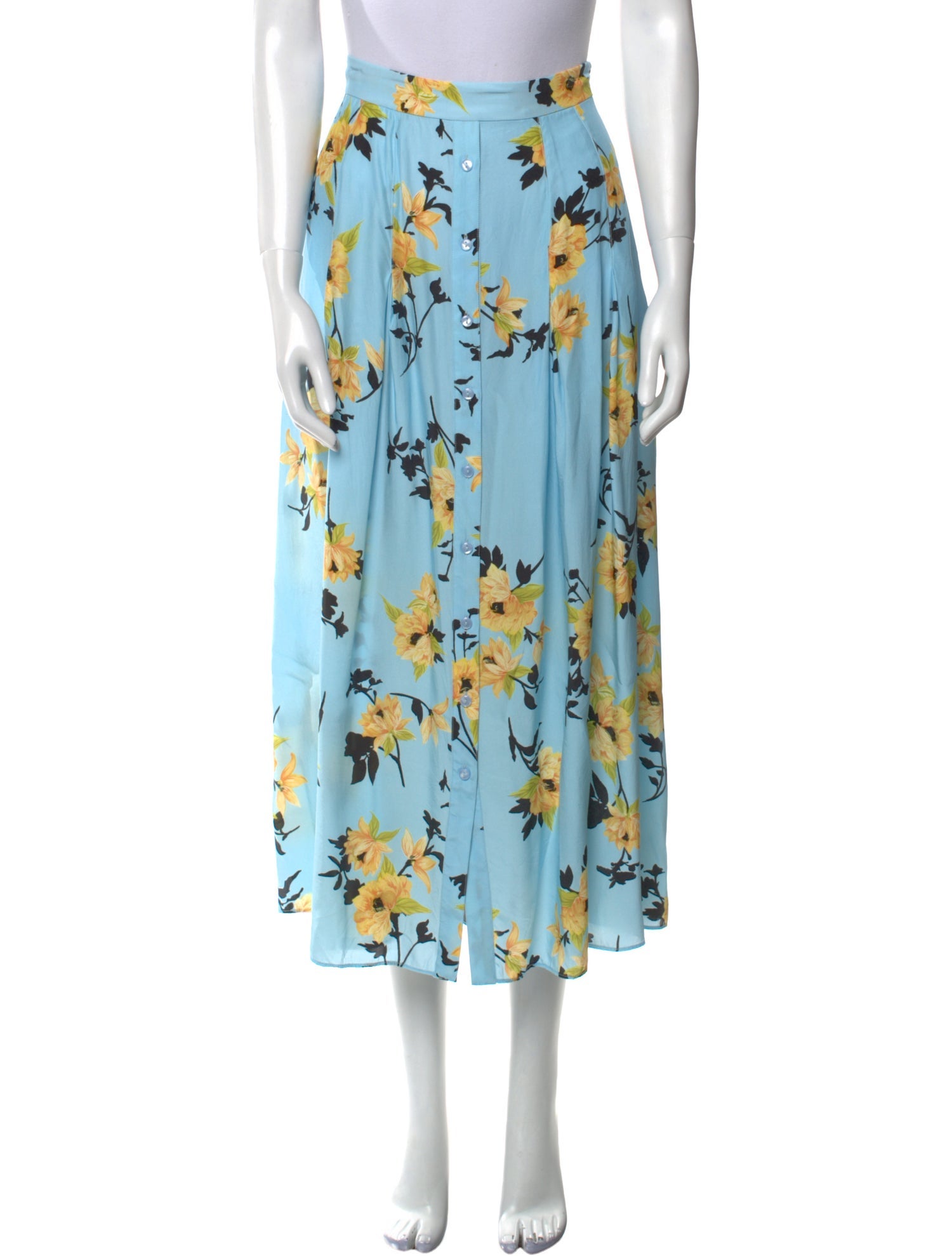 La Ligne Silk Midi Length Skirt