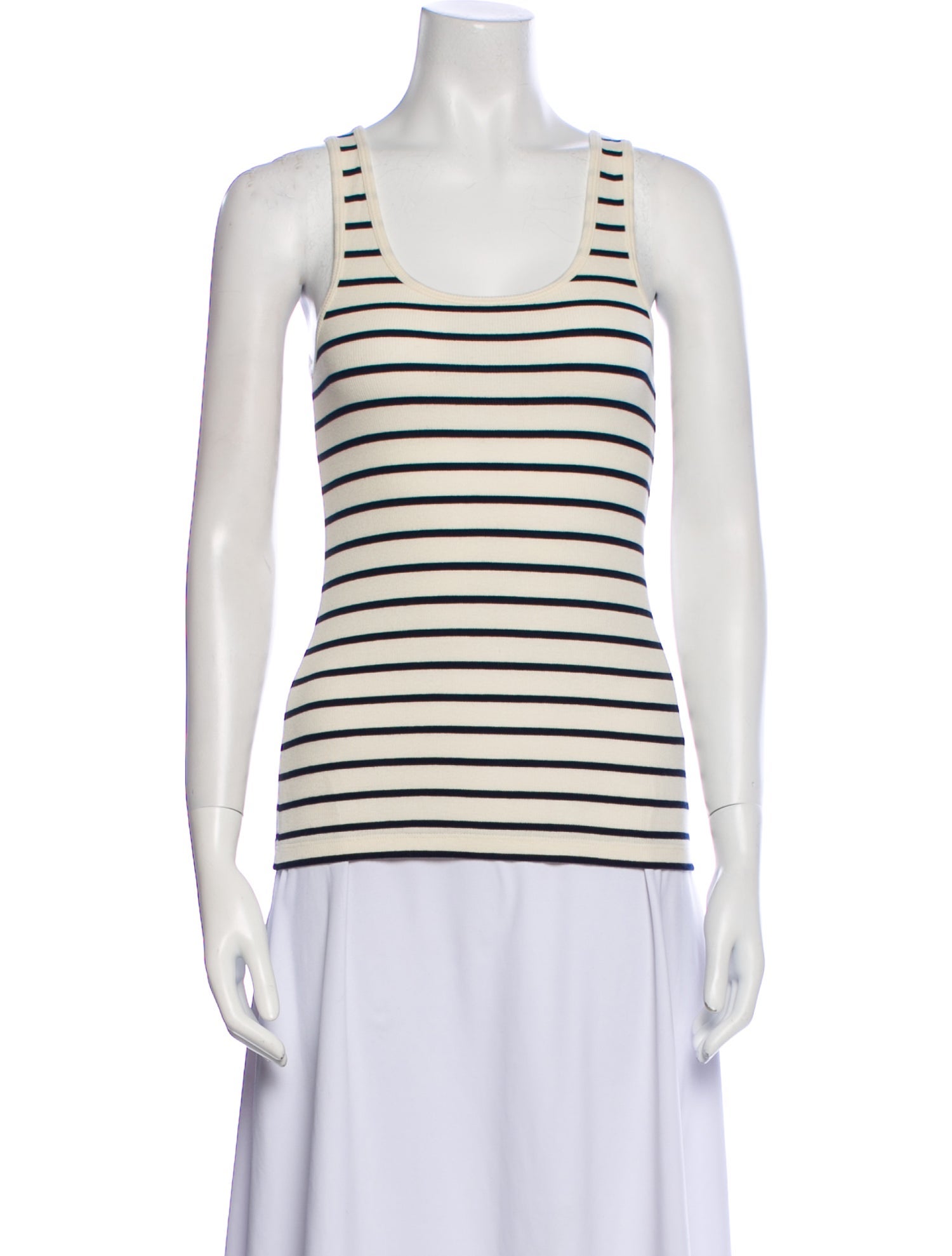 La Ligne Striped Scoop Neck Top