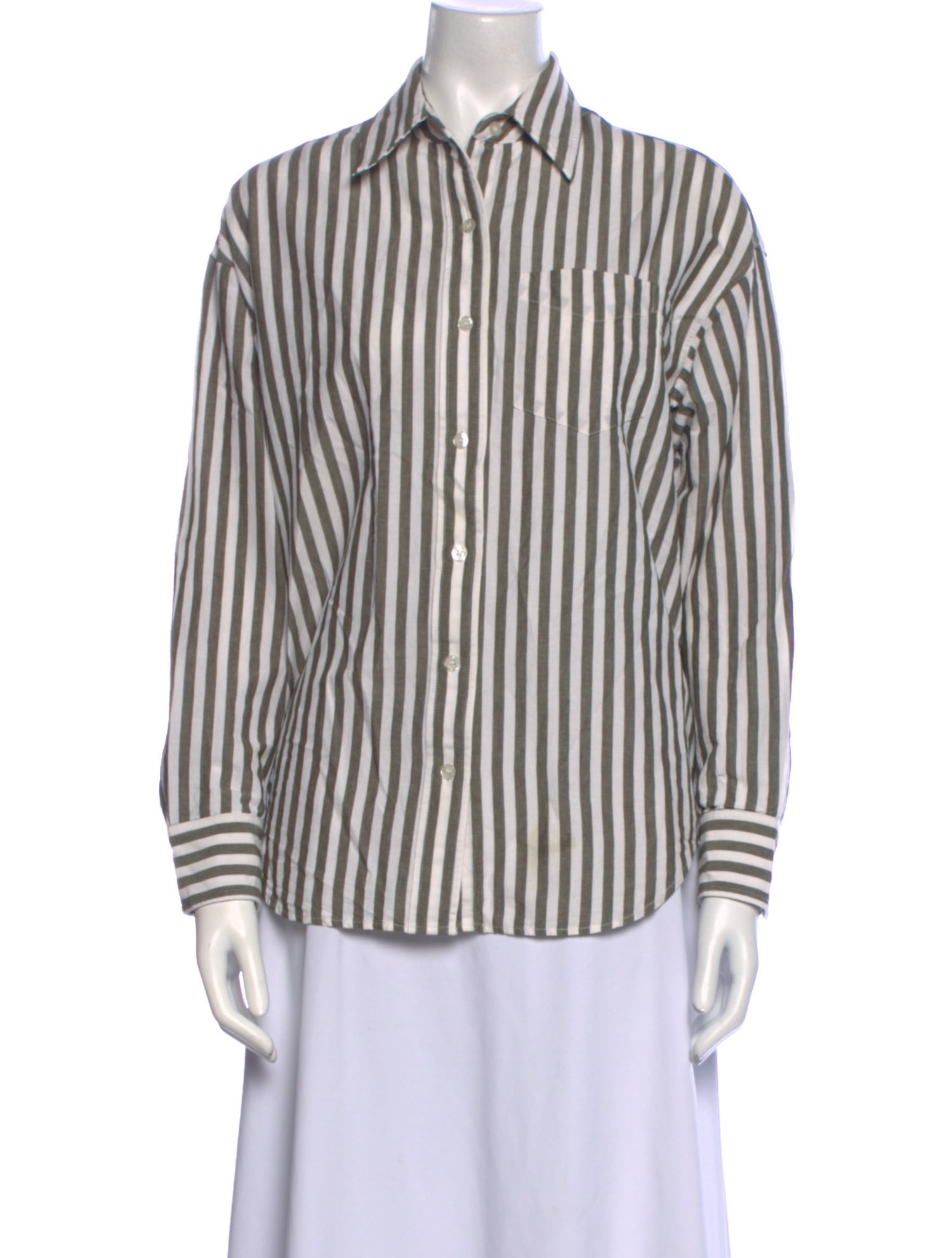 La Ligne Striped Long Sleeve Button-Up Top