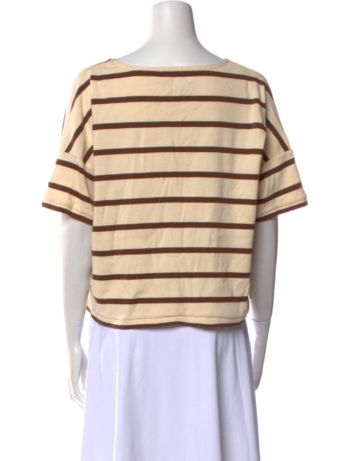 La Ligne Striped Bateau Neckline Crop Top