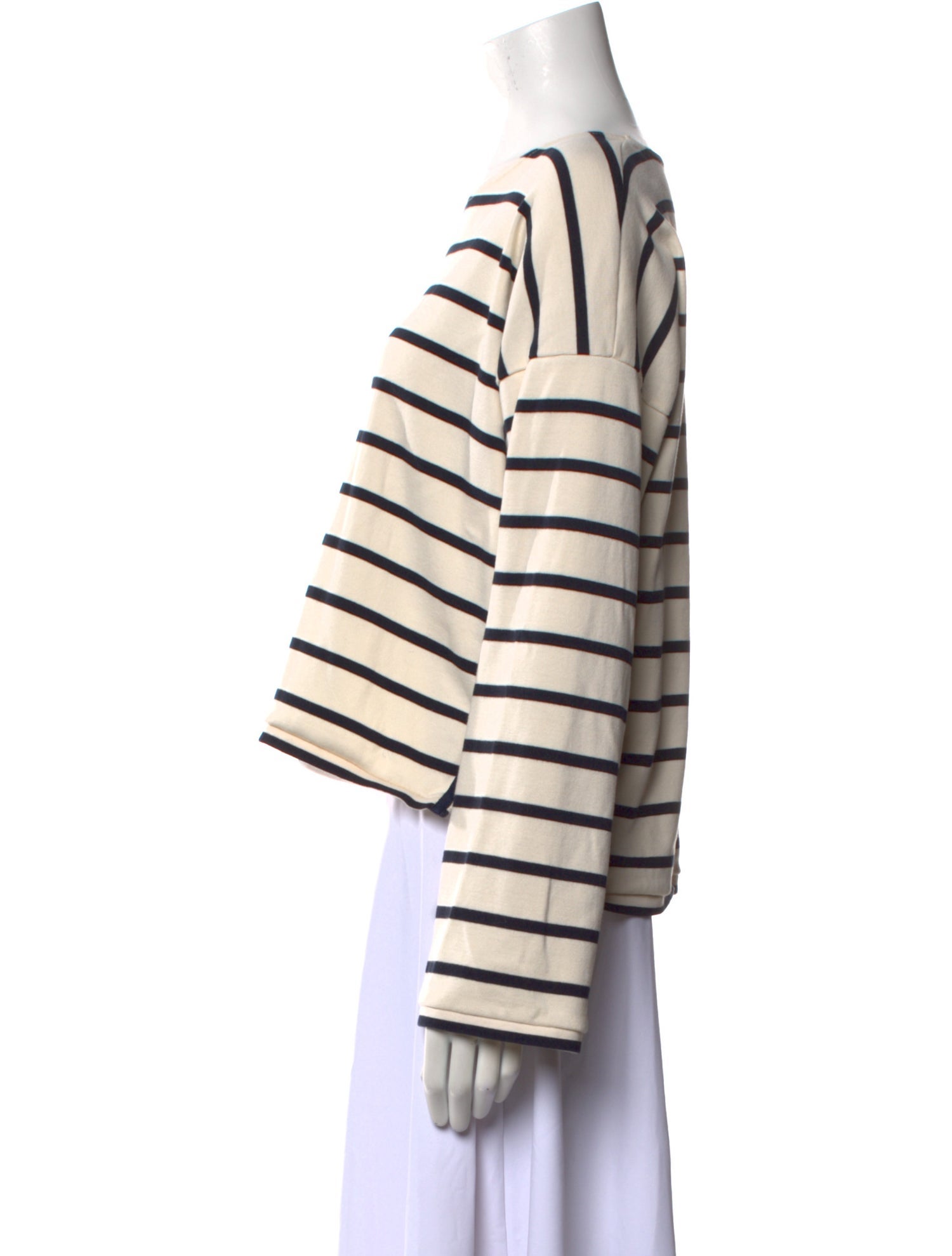 La Ligne Striped Scoop Neck Crop Top