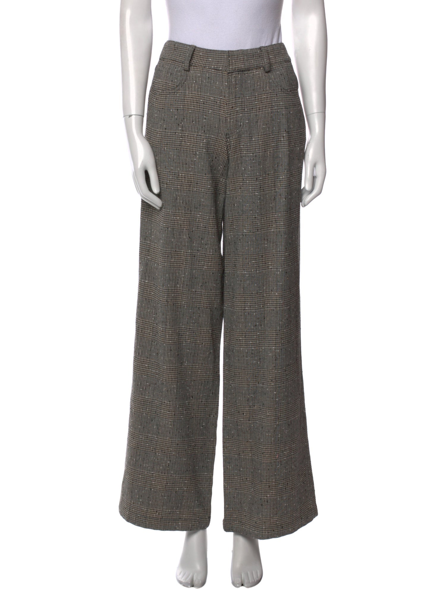 La Ligne Plaid Print Wide Leg Pants
