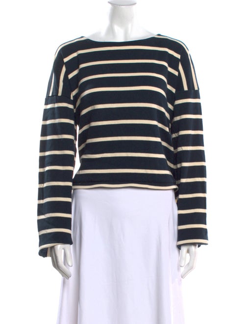 La Ligne Striped Bateau Neckline Sweatshirt