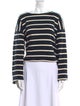 La Ligne Striped Bateau Neckline Sweatshirt