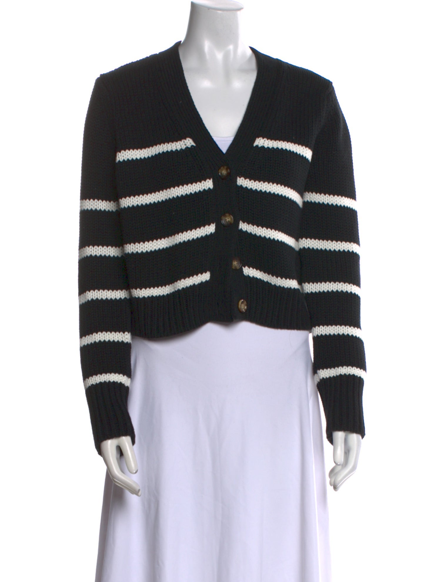 La Ligne Striped V-Neck Sweater